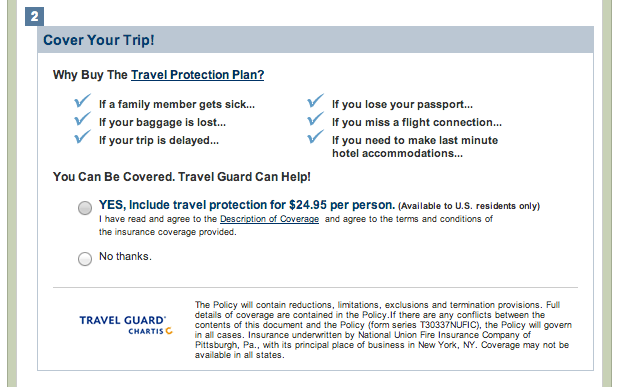 travel protection plan travelocity