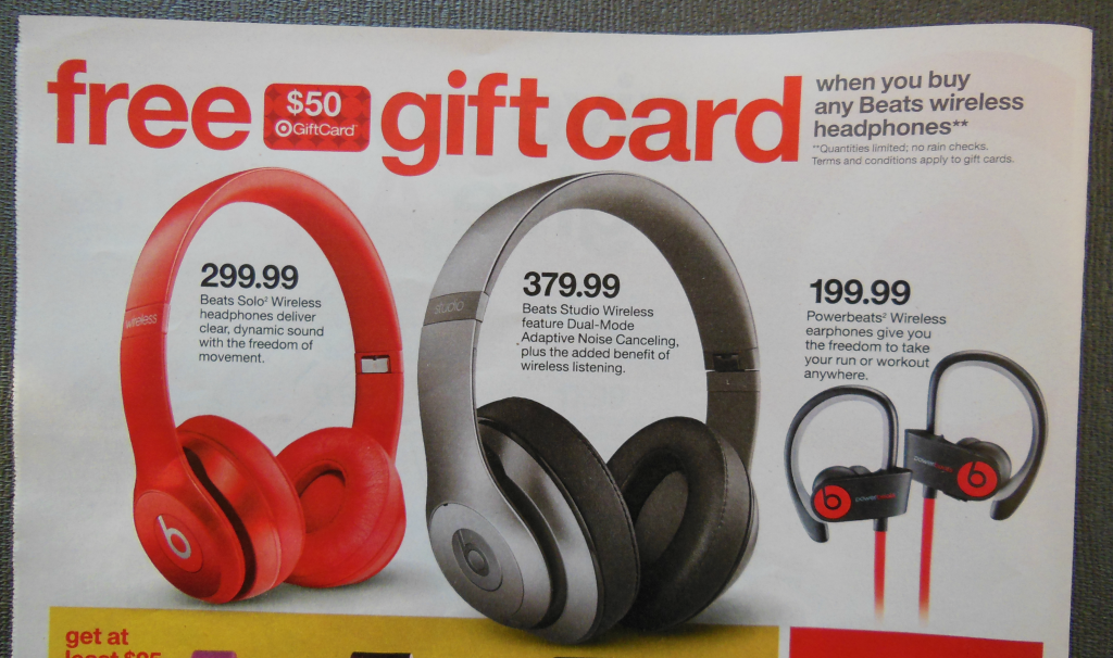 Target ad for $50 gift card cropped