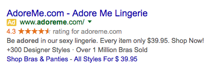 Adore MeGoogle Ad 1