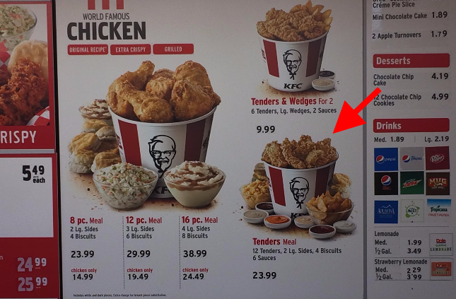 Kfc chicken tender meal