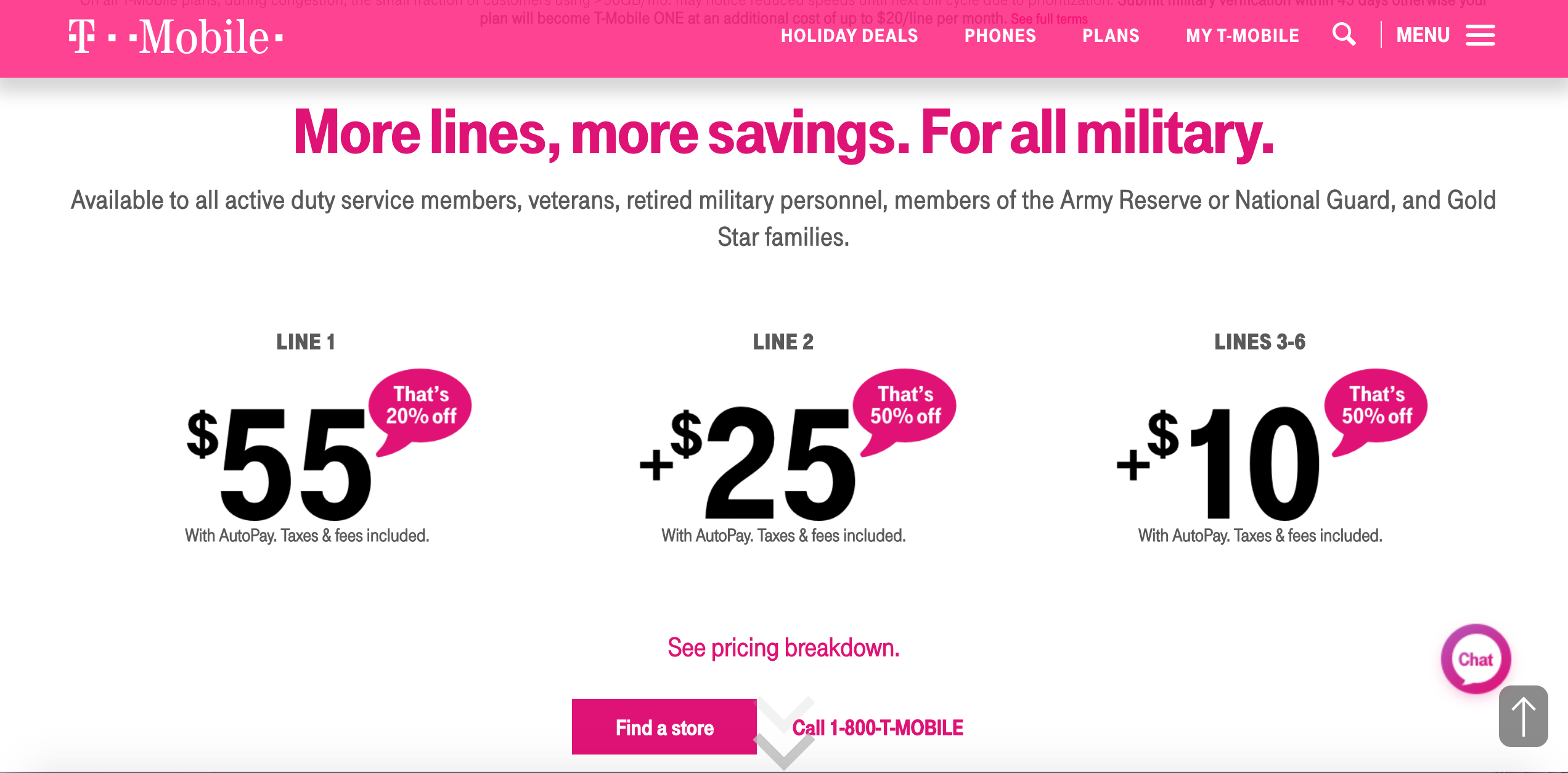 t mobile military business plan
