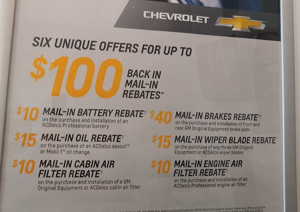 Chevrolet Dealership Rebates Poster Truth in Advertising