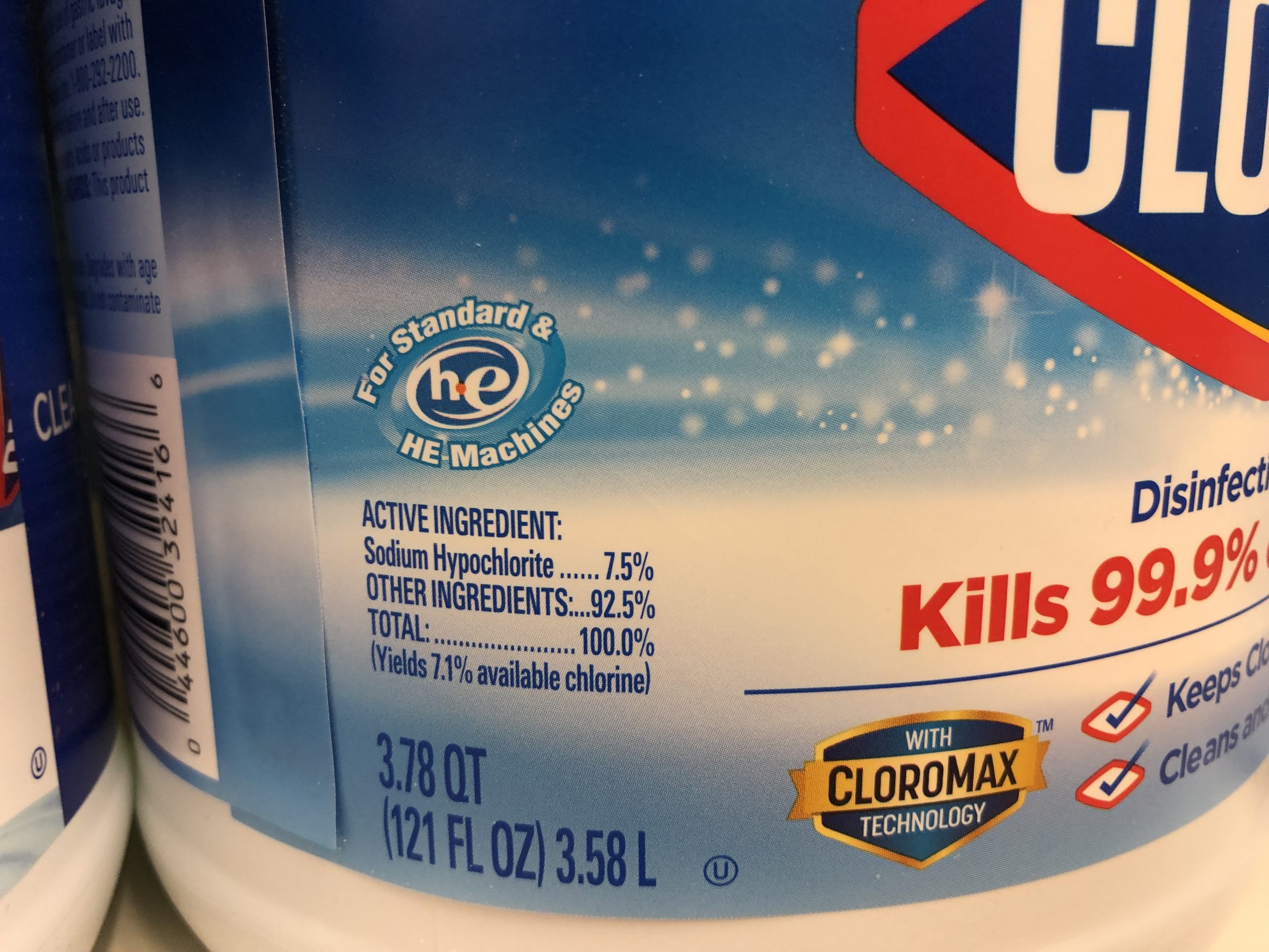 clorox bleach ingredients label