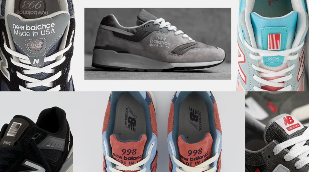 New Balance logo and products