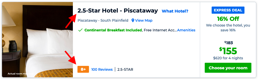 Ratings for Priceline's Secret Hotel Express Deals - Truth in Advertising