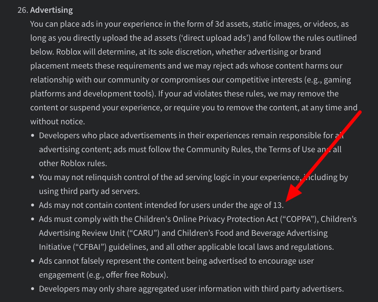 Deceptive advertising, Roblox Wiki