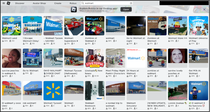 Walmart returns to Roblox after its first games were attacked by consumer  advocacy groups