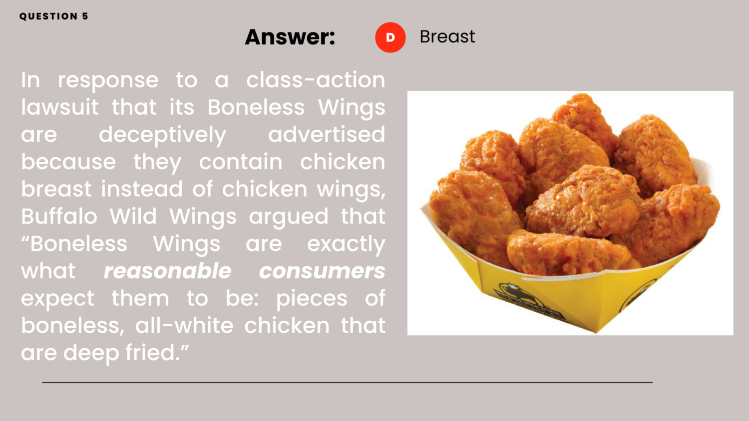 2023 Reasonable Consumer Quiz