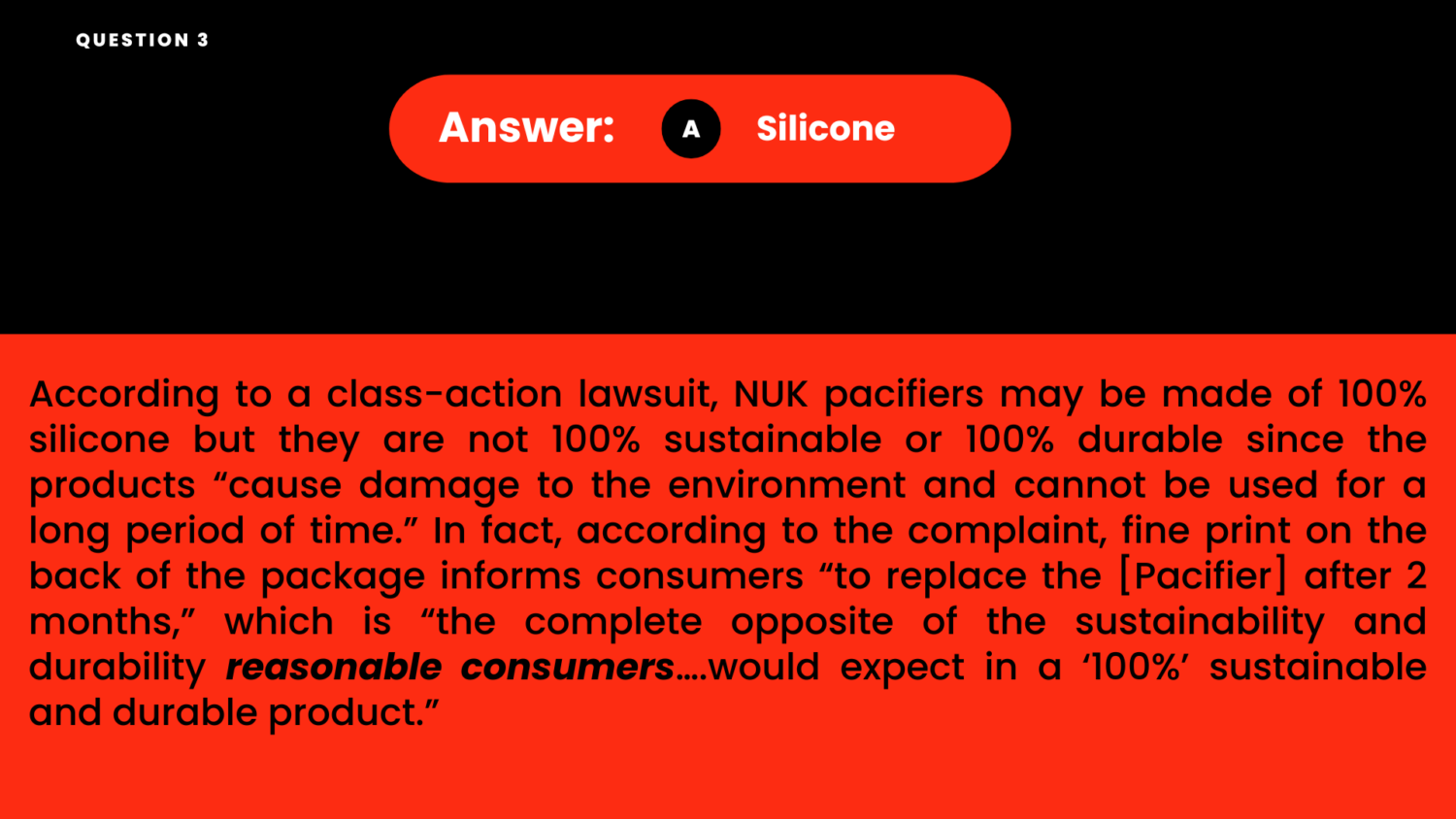 2024 Reasonable Consumer Quiz