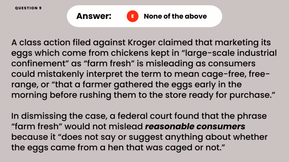 2024 Reasonable Consumer Quiz