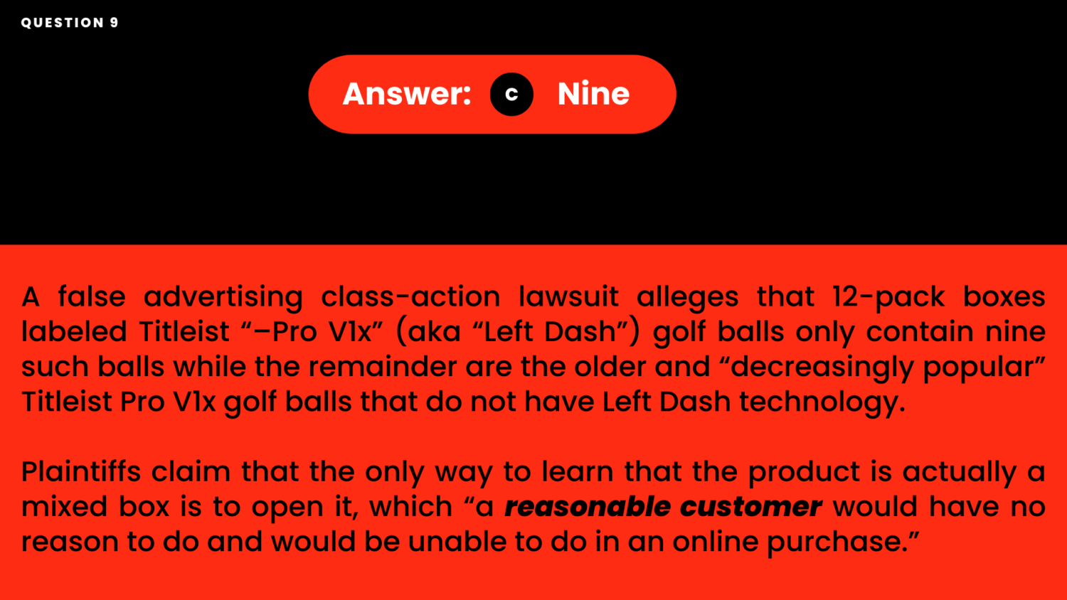 2025 Reasonable Consumer Quiz